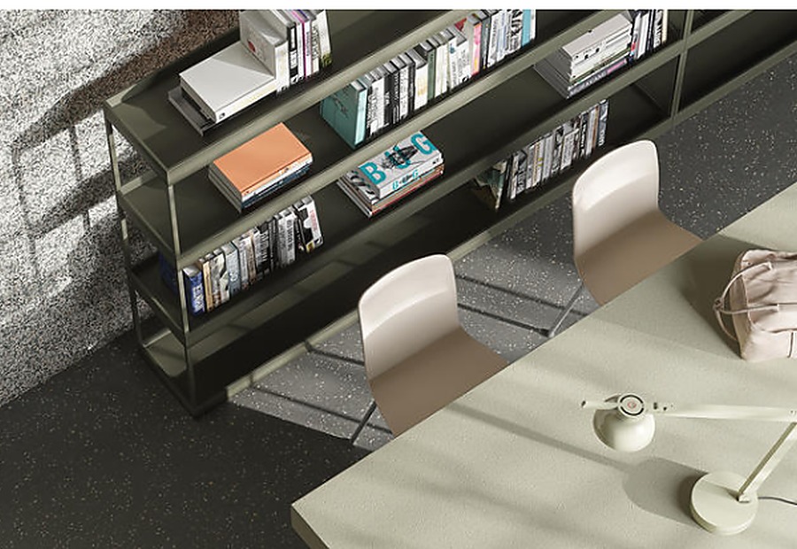 Homogeneous vinyl flooring interior application